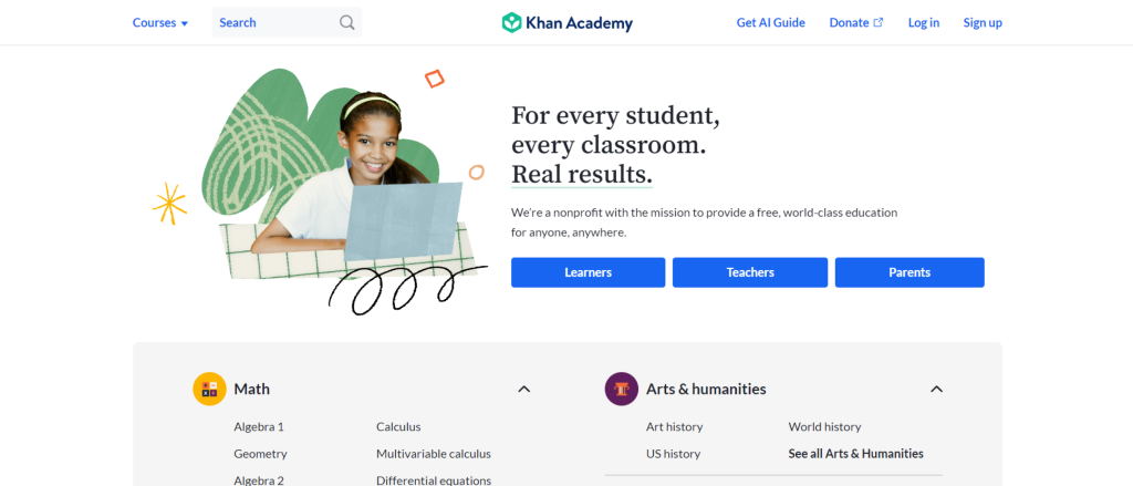 Khan Academy | Free Educational Websites for Students