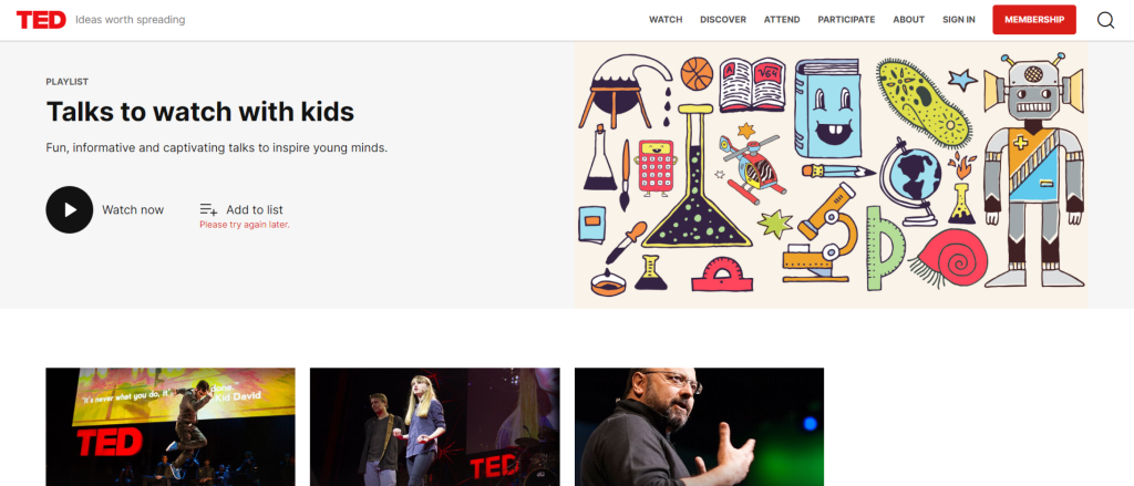Ted Talks for Kids | Free Educational Websites for Students