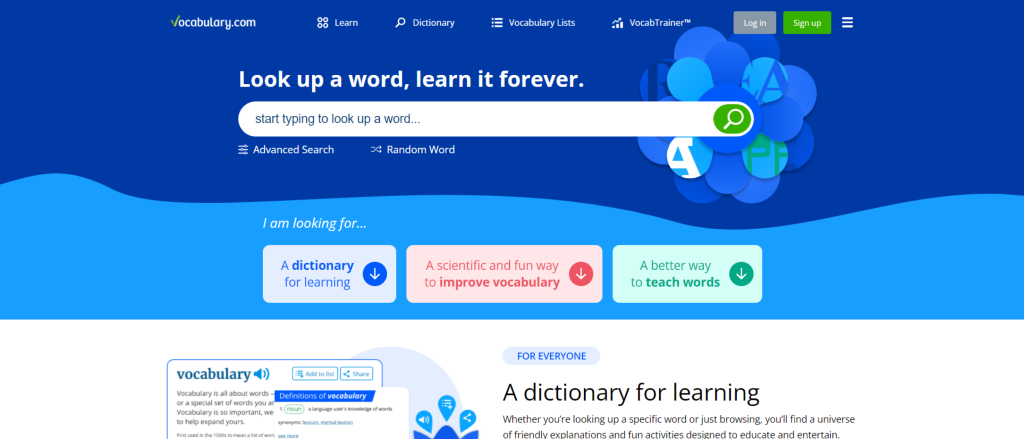 Vocabulary | Free Educational Websites for Students